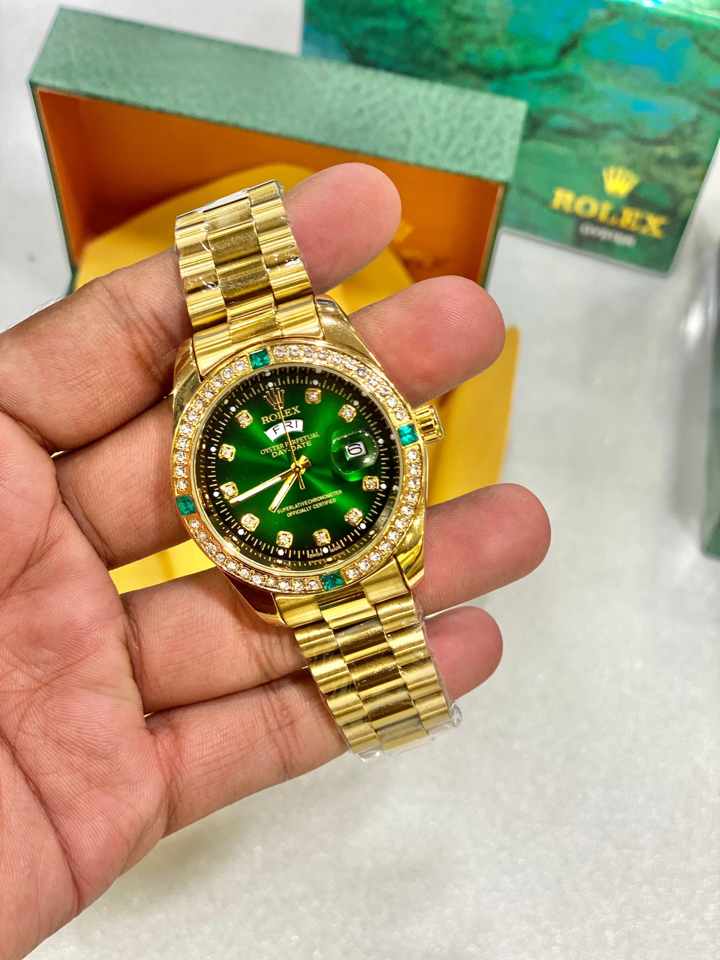 Rolex Day-Date 36mm Yellow Green