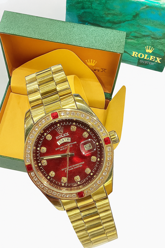 Luxury Rolex Oyster Perpetual Date Gold Watch